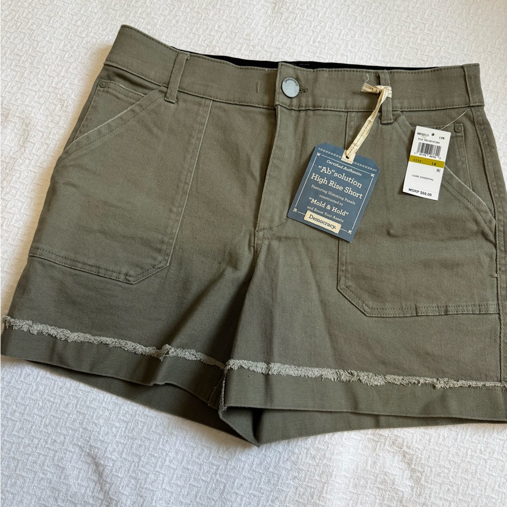 Democracy Women's Olive High Rise Shorts